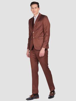 Men set of 3 bronze solid 3-peice suits 4