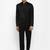 Men black solid 2-piece bandhgala suit