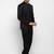 Men black solid 2-piece bandhgala suit