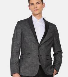 Men black solid single breasted 2-piece suits