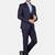 Men blue solid single-breasted 3-piece suit