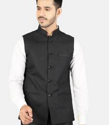 Men black solid two-piece formal suits