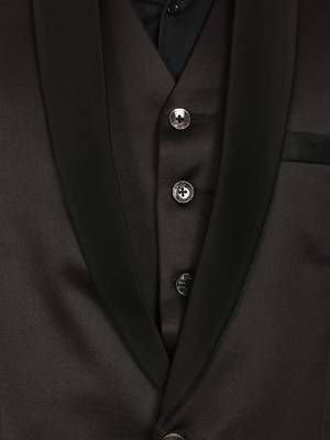Men black single-breasted regular fit party suit 4