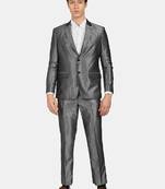 Men grey single-breasted tailored-fit 2-piece formal suit