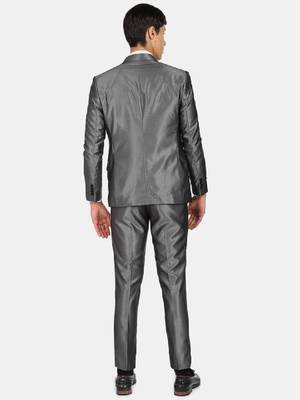 Men grey single-breasted tailored-fit 2-piece formal suit 4