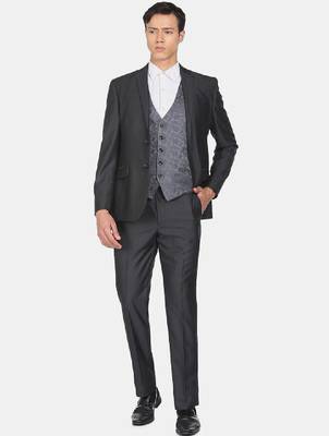 Men single-breasted reversible waistcoat three-piece suit 1