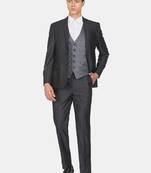 Men single-breasted reversible waistcoat three-piece suit