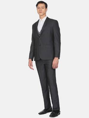 Men single-breasted reversible waistcoat three-piece suit 3