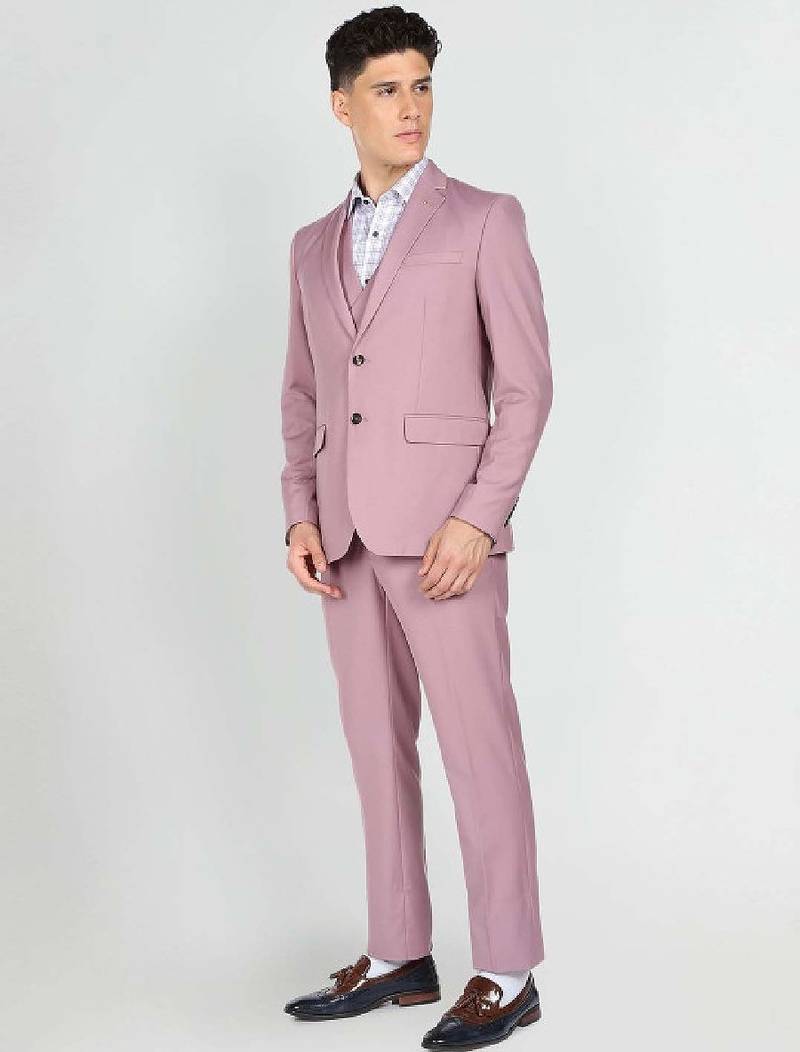 Men single-breasted three piece formal suit
