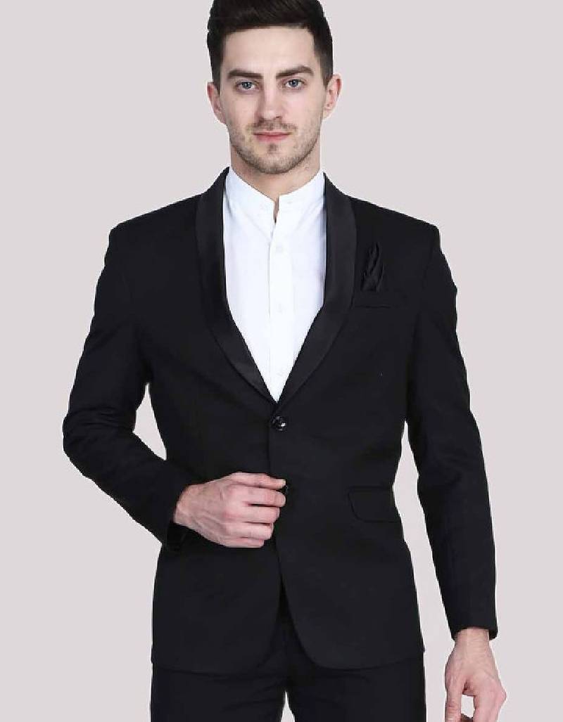 Men single-breasted slim-fit two-piece suit