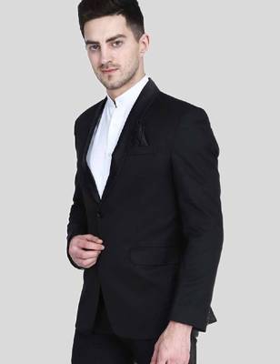 Men single-breasted slim-fit two-piece suit 3