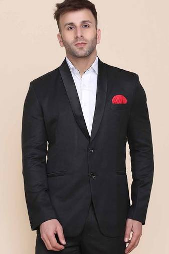 Men single-breasted slim-fit two-piece suit