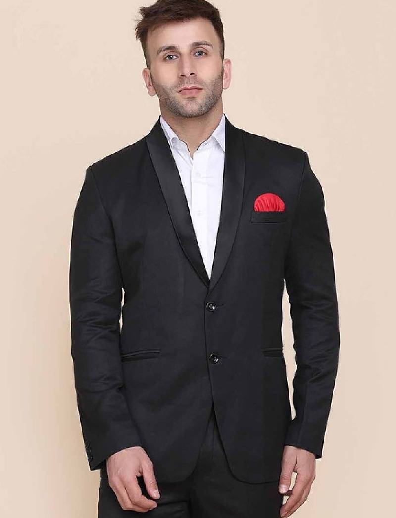 Men single-breasted slim-fit two-piece suit