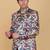Men printed slim fit single-breasted two-piece suit