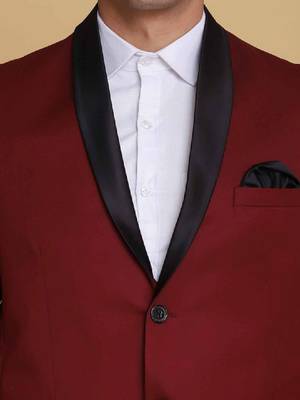 Men slim-fit single-breasted two-piece formal suit 2
