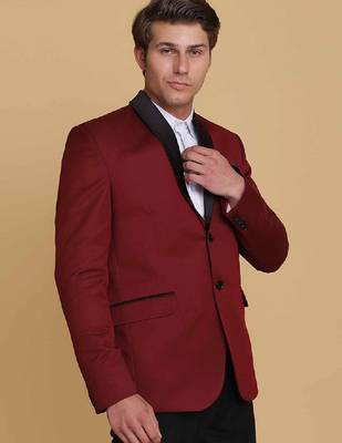 Men slim-fit single-breasted two-piece formal suit 3