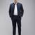 Neo fit striped stand collar formal 2 piece suits