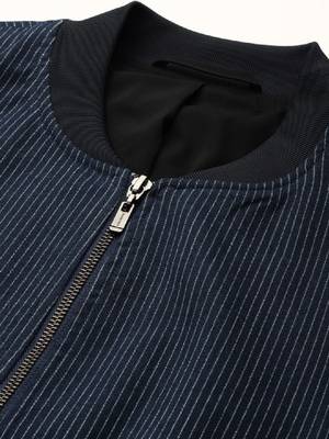 Neo fit striped stand collar formal 2 piece suits 2