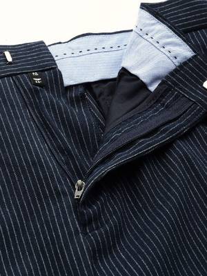 Neo fit striped stand collar formal 2 piece suits 3