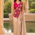 designer fendy silk blend embroidered ready to wear saree with stitched blouse 