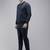 Neo fit striped stand collar formal 2 piece suits