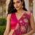 designer fendy silk blend embroidered ready to wear saree with stitched blouse 