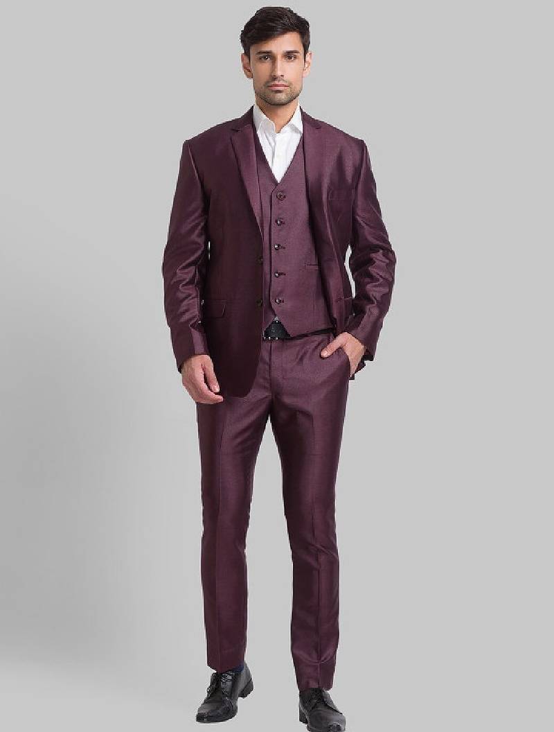 Men super slim-fit single-breasted 3-pc party suit