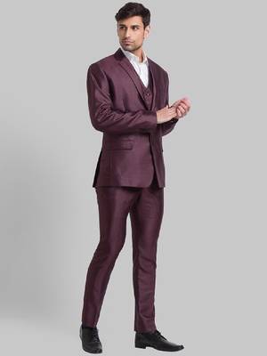Men super slim-fit single-breasted 3-pc party suit 3