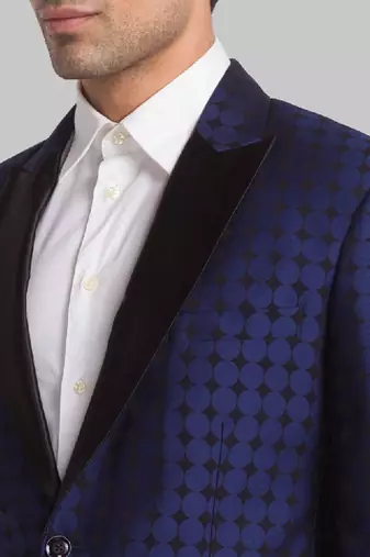 Men printed super slim-fit single-breasted two-piece formal suit
