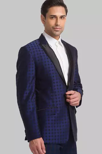 Men printed super slim-fit single-breasted two-piece formal suit