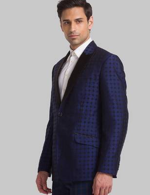 Men printed super slim-fit single-breasted two-piece formal suit 4