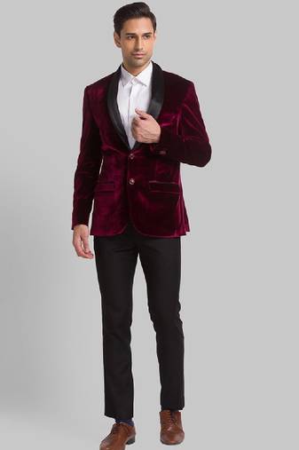 Men velvet single breasted two-piece suit