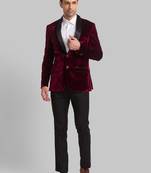 Men velvet single breasted two-piece suit