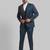Men self design super slim fit single-breasted three-piece formal suit