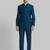 Men woven-designed single-breasted bandhgala blazer two-piece suit