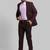 Men self design single breasted two piece formal suit
