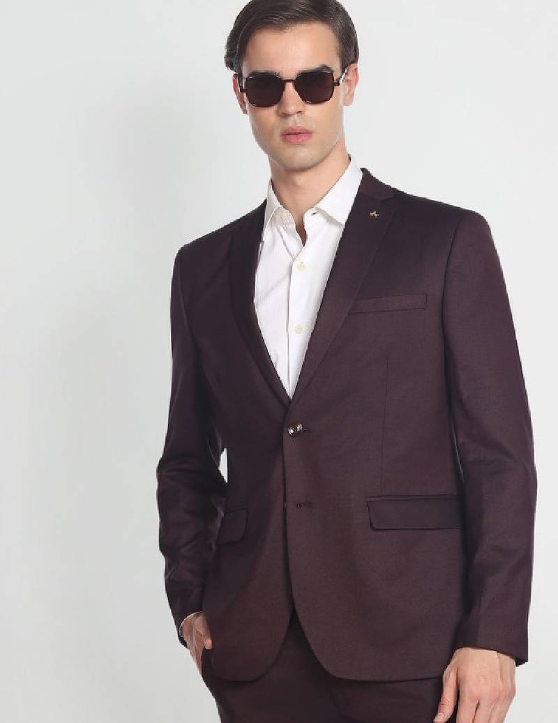 Men single-breasted 2 piece formal suit