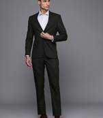 Men checked slim-fit single-breasted two-piece formal suit