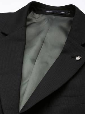 Men checked slim-fit single-breasted two-piece formal suit 2