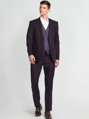 Tailored fit three-piece formal suit 3