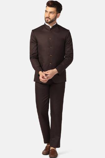 Slim-fit bandhgala two-piece party suit