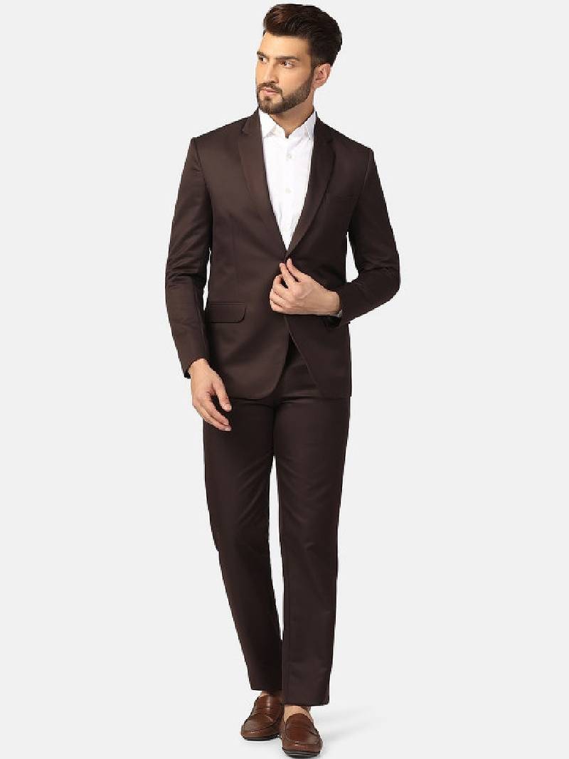 Slim-fit single-breasted two-piece party suit
