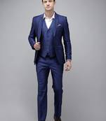 Self design textured single breasted super slim fit 3 piece party suits