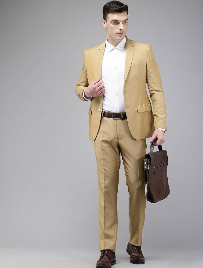 Super slim fit notched lapel single-breasted 2 piece formal suits