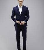 Self design super slim fit single breasted 2 piece party suits