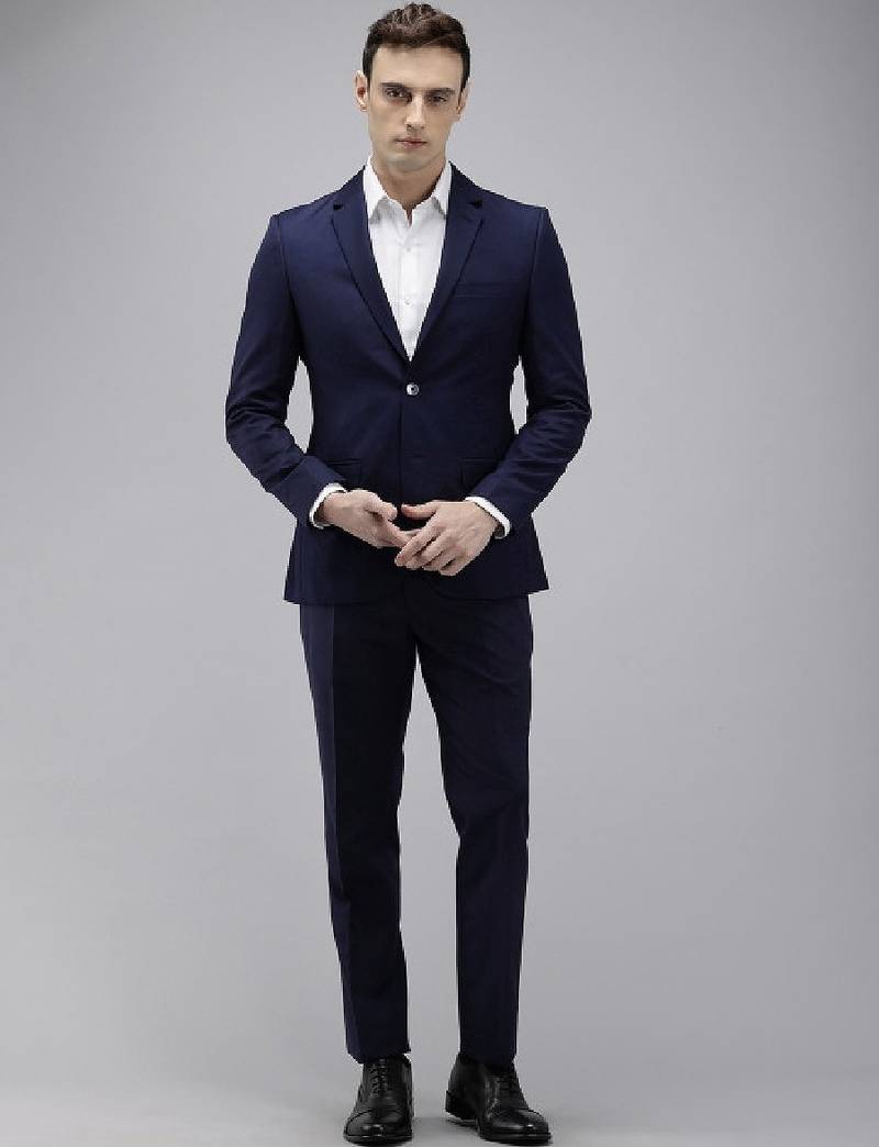 Self design super slim fit single breasted 2 piece party suits