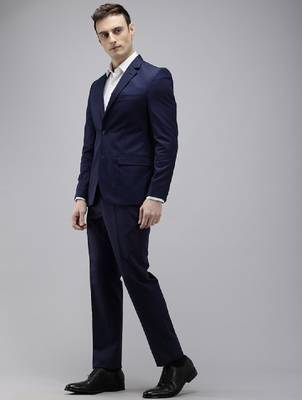 Self design super slim fit single breasted 2 piece party suits 4