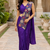 designer fendy silk blend embroidered ready to wear saree with stitched blouse 