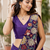designer fendy silk blend embroidered ready to wear saree with stitched blouse 