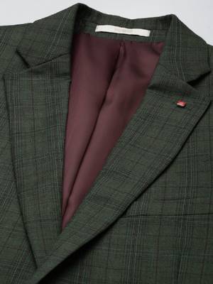 Contemporary fit checked notched lapel single-breasted 2 piece formal suits 2